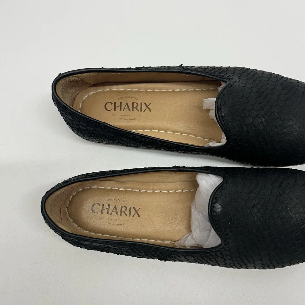 CHARIX Shoes Womens US 9 EU 39.5 Wild Black Textured Slip On Flats Casual